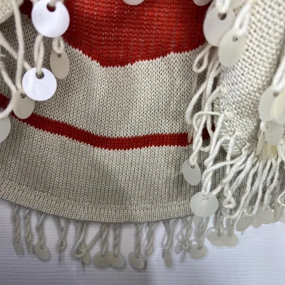 Lulumari Womens Long Sleeve Orange Cardigan Sweater Boho loose knit Disc Sz M - Picture 9 of 11